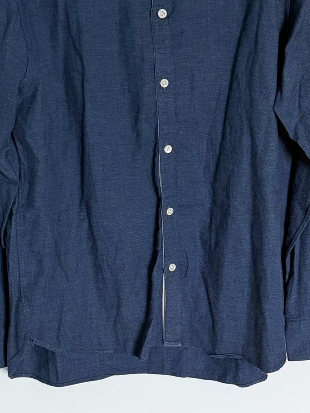 Billy Reid Men's Standard Fit Navy Cotton Button-Down Shirt Large 39806 - Picture 7 of 15